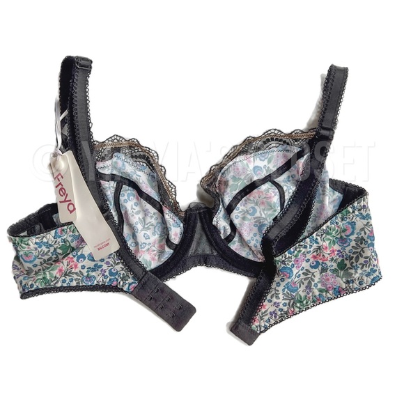 Freya 32D Sapphire Nieve 4061 Non-Padded Floral & Lace Underwire Balcony Bra - Picture 5 of 16